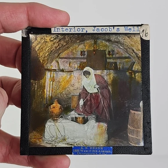 Antique Magic Lantern Slides Religious Biblical Set Reeve Vancouver Glass 8pcs - Picture 13 of 16